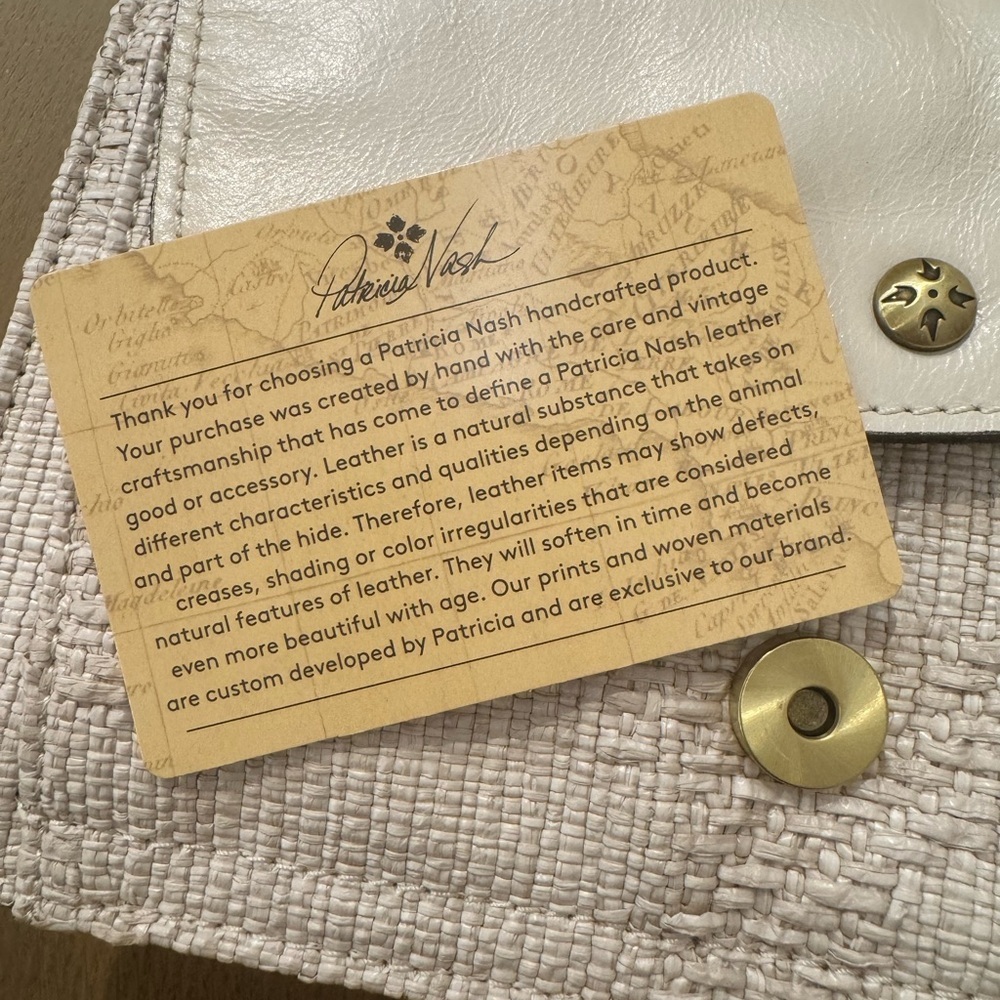 Patricia Nash Cream Woven Envelope Crossbody READ BELOW! - Picture 7 of 9